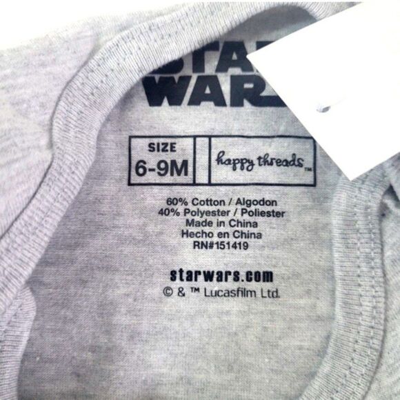 Star Wars Baby Bodysuit & Romper 2pc Set 6-9M Adorable by Happy Threads New! - Picture 5 of 12